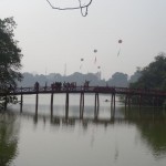 Le pont du soleil levant sur le lac Hoan Kiem